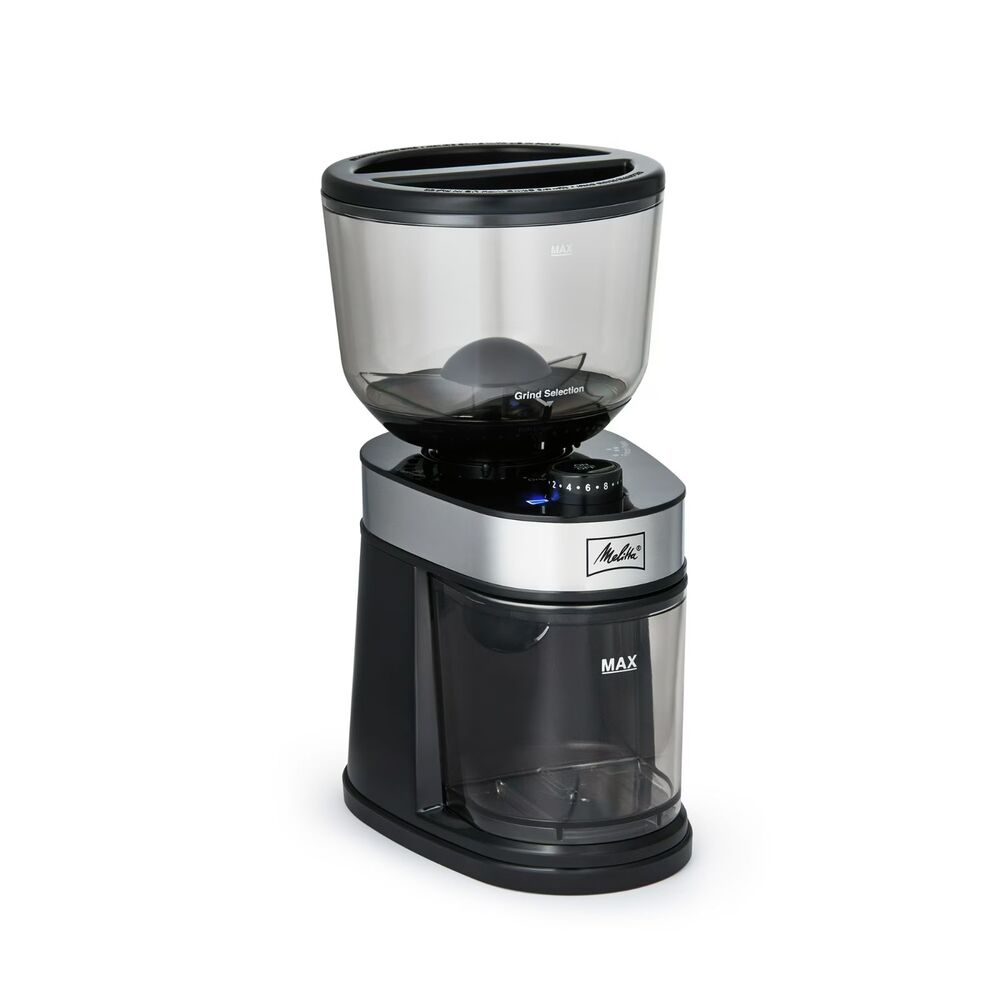 Melitta Molino Burr Coffee Grinder – 8 oz Capacity, 13 Griding Settings -New